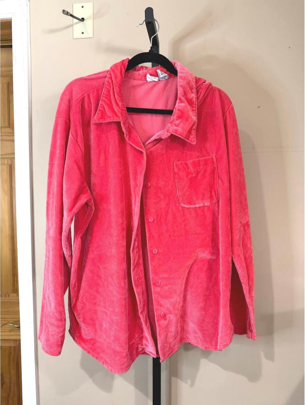 Pink Long Sleeve Button-Up Shirt Sostanza XL 90s